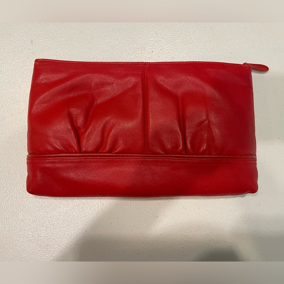 Red leather purse by Toni Vintage 80s Genuine Leather Vintage clutch purse - Picture 8 of 16